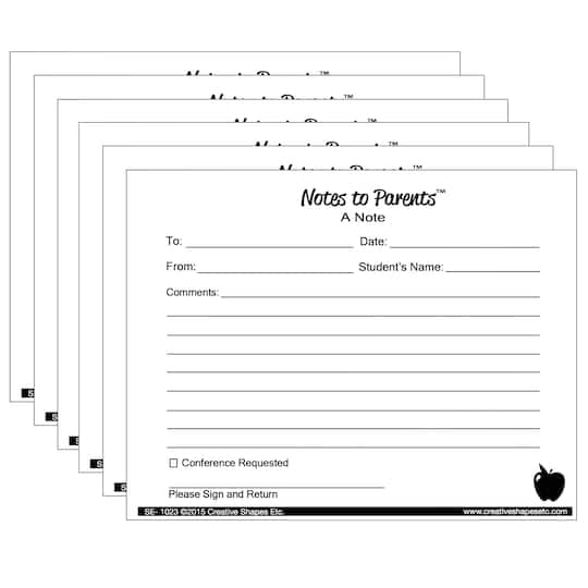 Notes to Parents™, Blank Notes, 6 Packs of 50